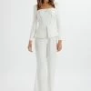 JESSIE Diamante Trim Tailored Jumpsuit In White