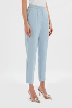 VANESSA Tapered Leg Trouser In Cornflower Blue