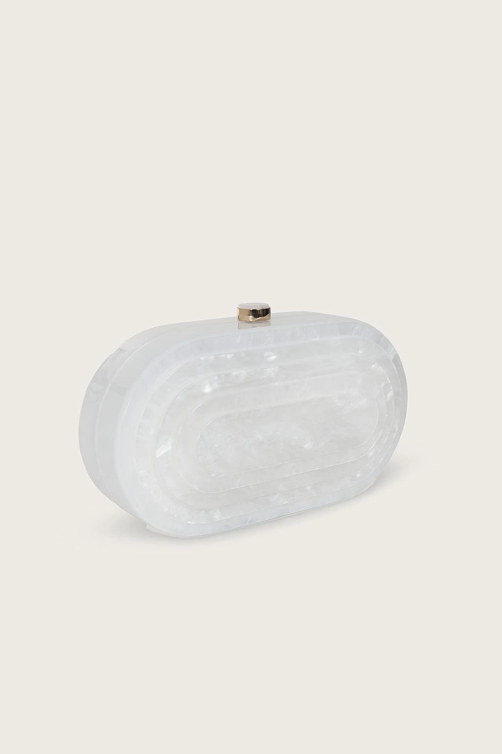 EFFIE Pearlised Shell Clutch In White - Image 2
