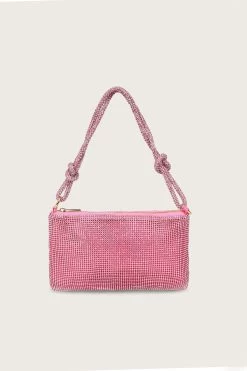 DINA Rhinestone Mini Shoulder Bag In Pink