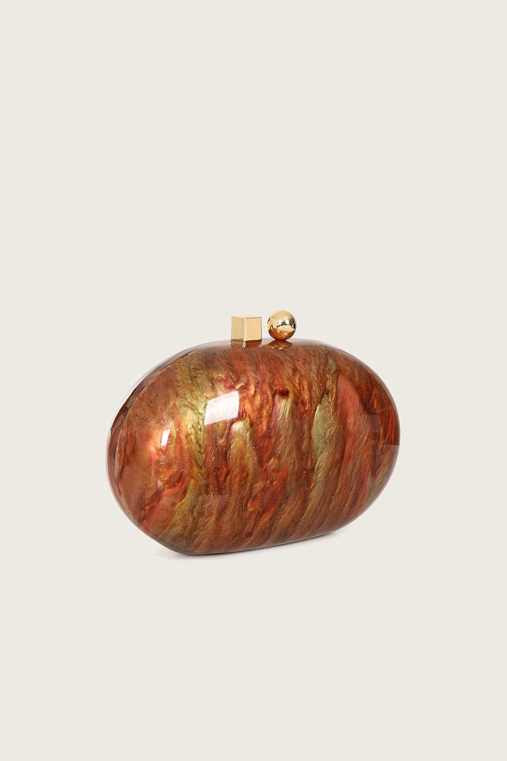 EFFIE Pearlised Shell Clutch In Brown - Image 2