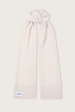 ZOHA Knitted Cashmere Blend Scarf In Sand