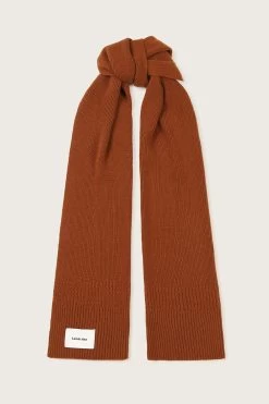 ZOHA Knitted Cashmere Blend Scarf In Camel