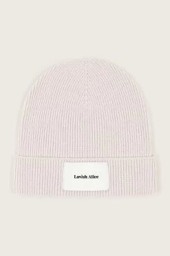 EZRA Knitted Cashmere Blend Beanie In Sand